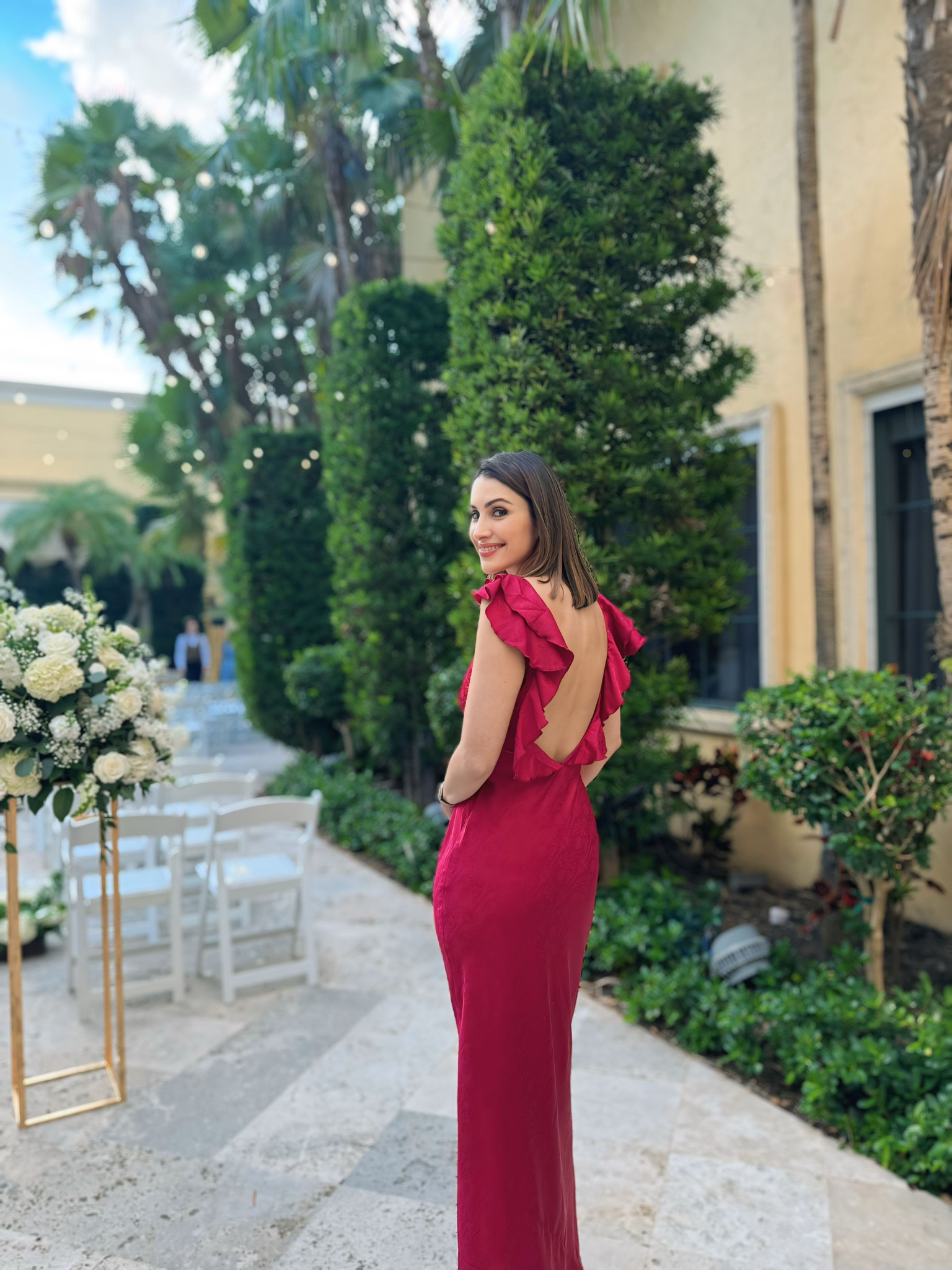 knee length dresses for ladies Luisa Ruffle Maxi Dress