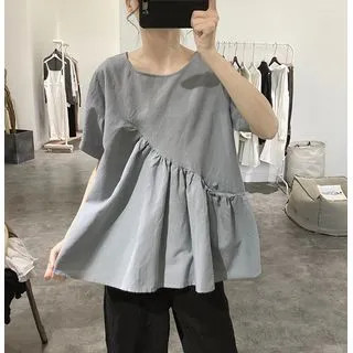 Short-Sleeve Babydoll Blouse | YesStyle Global