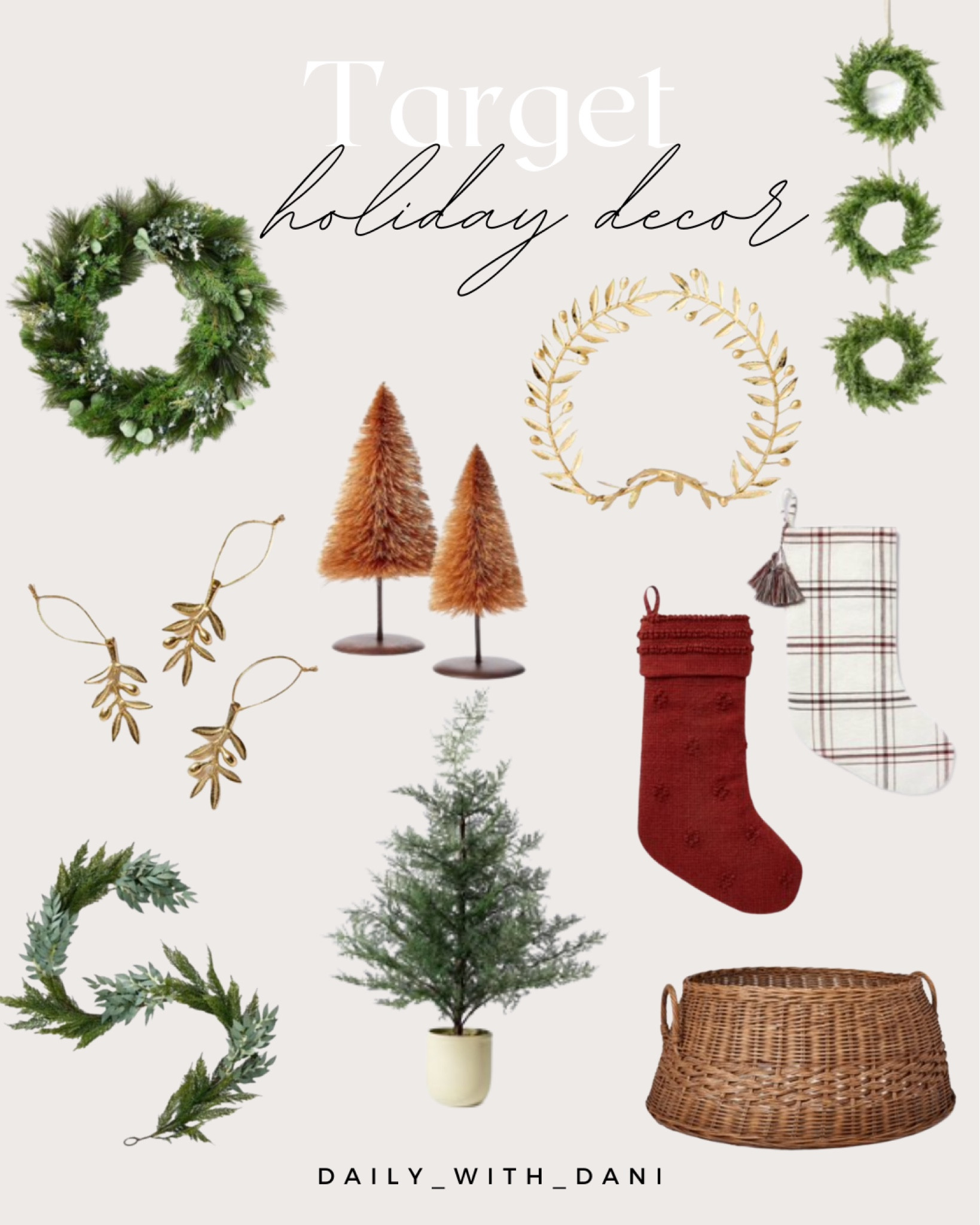 Target holiday decor. New arrivals. Threshold with studio McGee. Christmas decor. Wicker tree skirt. Plaid stockings. Holiday wreaths. Eucalyptus garland. Bottlebrush trees. 


#LTKhome #LTKSeasonal #LTKHoliday