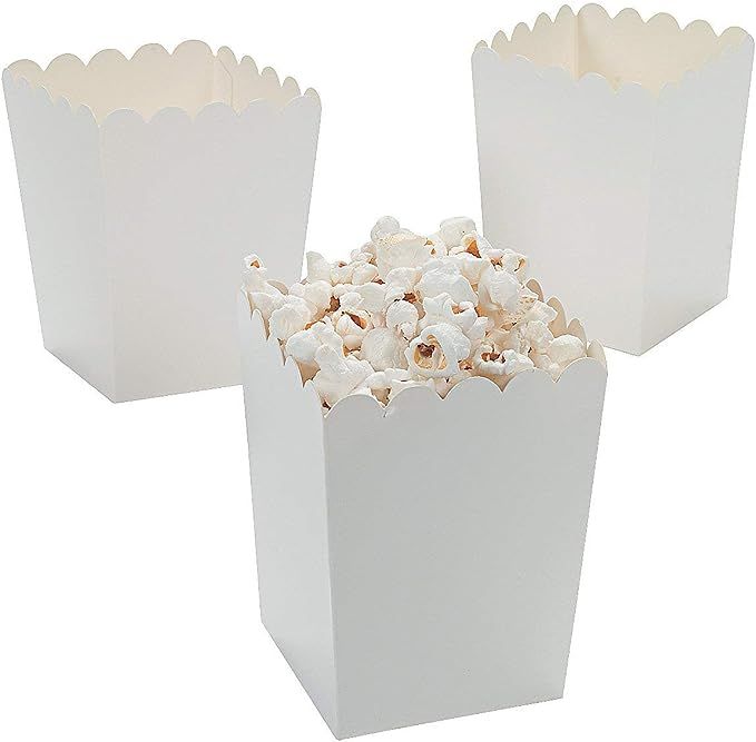 Fun Express Mini White Popcorn Boxes - Popcorn Containers - 24 Pack of Paper Popcorn Boxes for Pa... | Amazon (US)