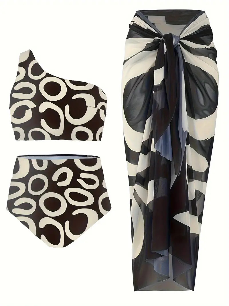 Bikini Set Women s Plus Size High waisted Swimwear One - Temu | Temu Affiliate Program