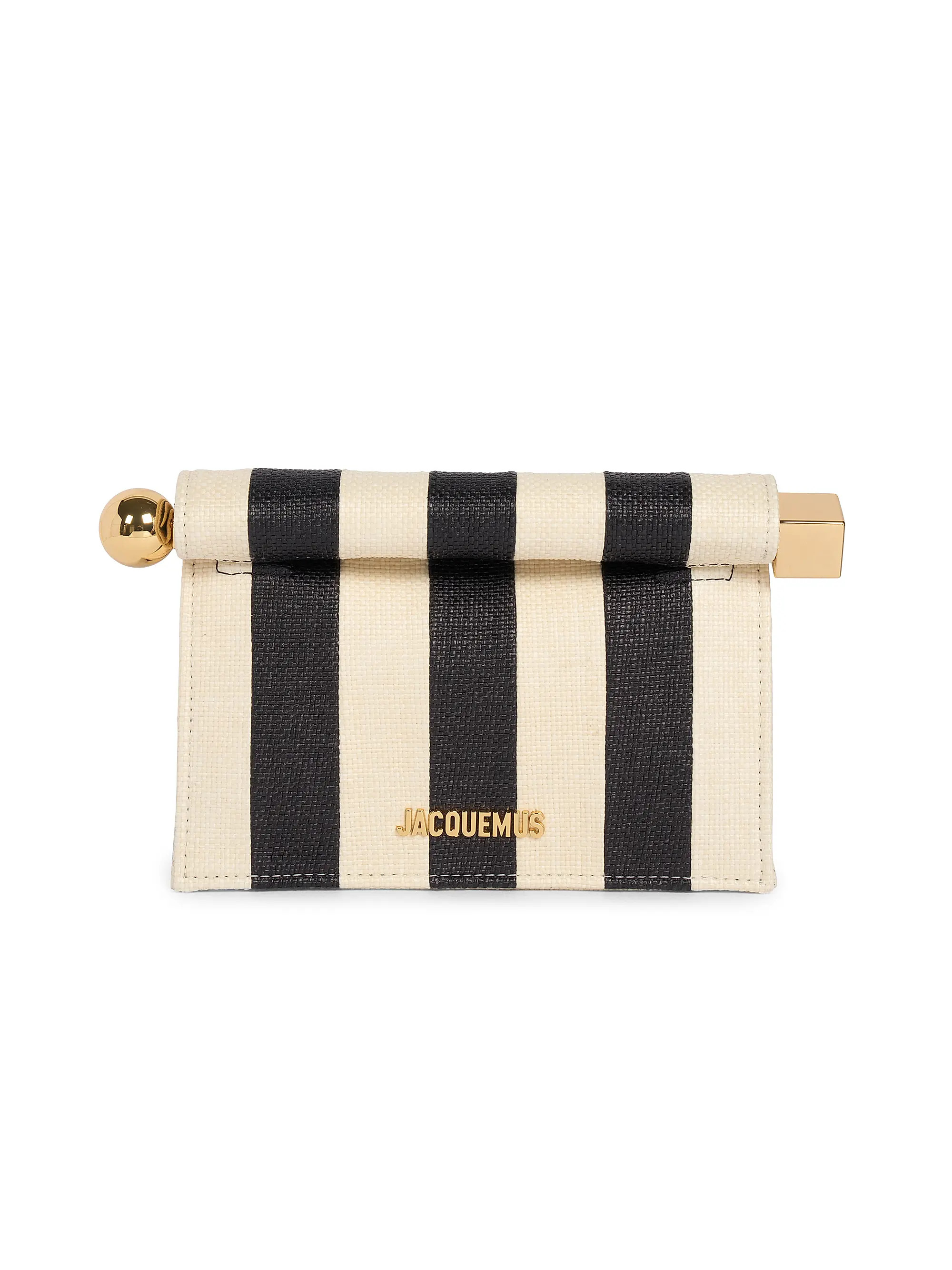 Jacquemus La Petite Pochette Rond Carre Striped Clutch | Saks Fifth Avenue | Saks Fifth Avenue