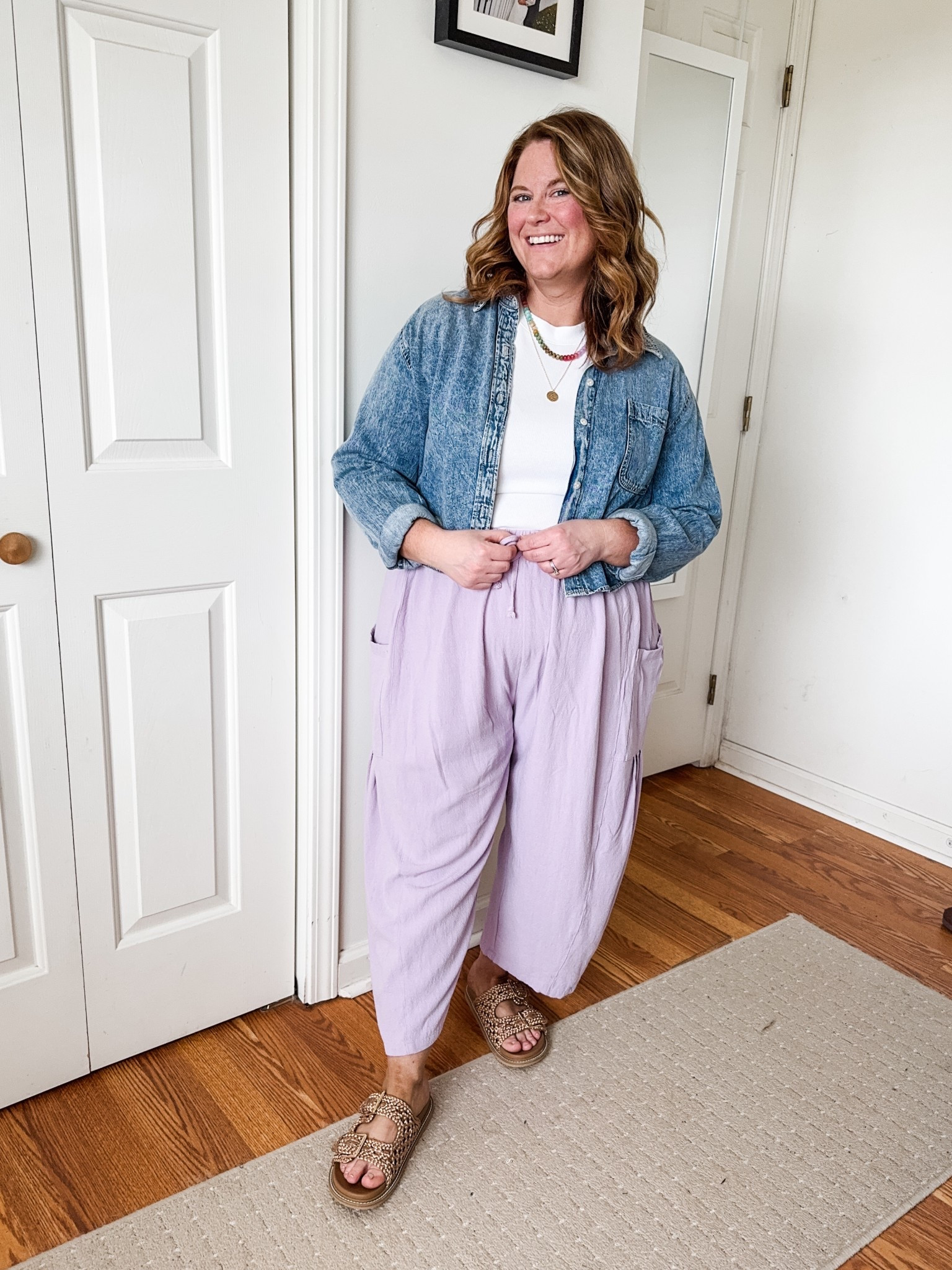 I’m loving these linen pants - petite friendly and so comfy! Come in tons of colors. I’m wearing a large. 

My cropped denim shirt is older but I linked two super similar ones that are currently available.  

#LTKMidsize #LTKPetite #LTKSeasonal