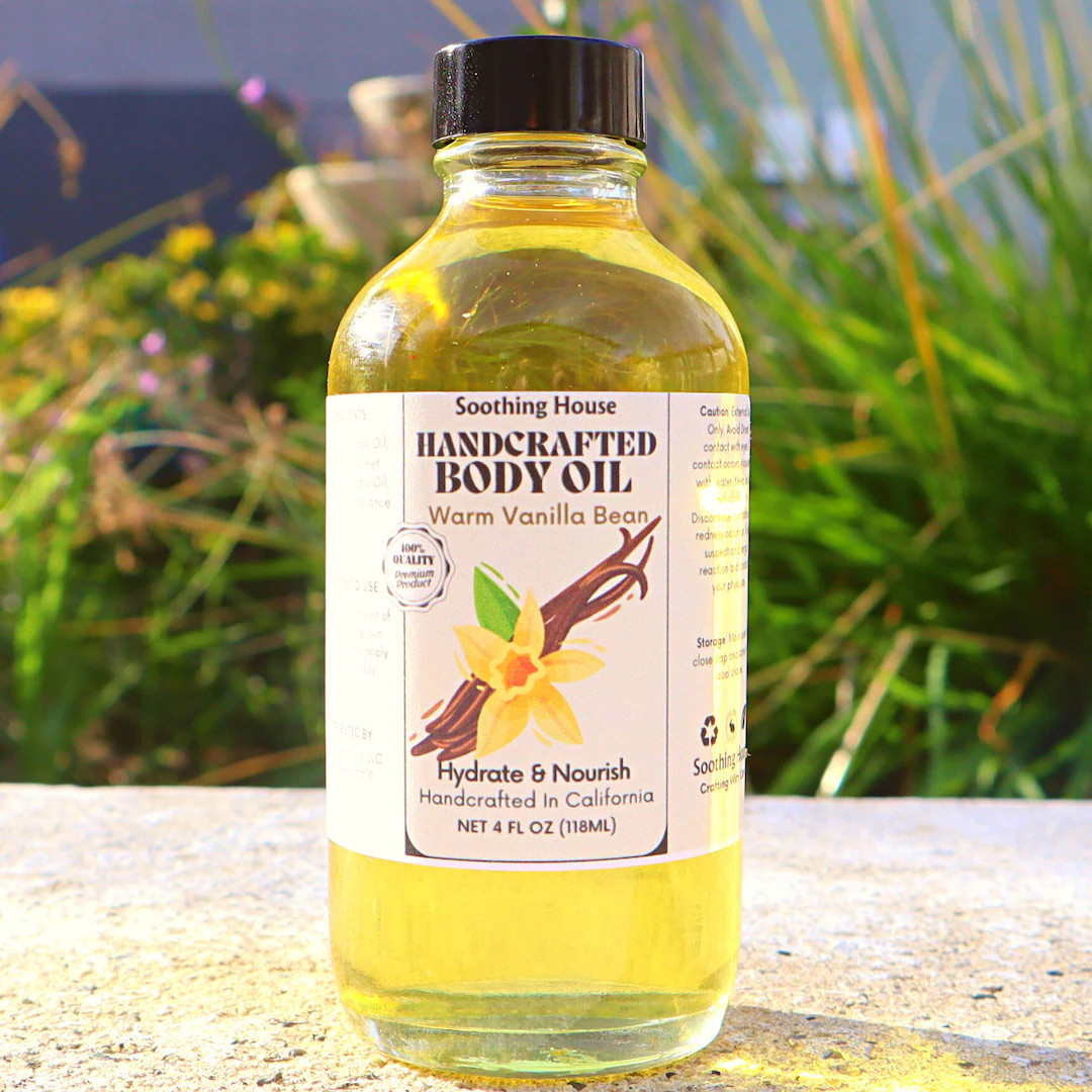 Handcrafted Warm Vanilla Bean Multi-use Body Oil for Smooth and Silky Skin Moisturizer Fragrance ... | Etsy (US)