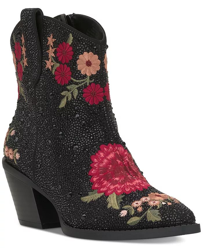 Women's Jersey Embellished Western Booties, Created for Macy's | Macy's