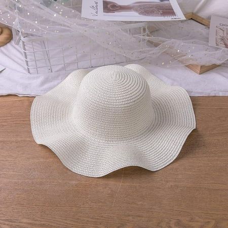 Women Floppy Sun Hat Summer Wide Brim Beach Cap Packable Cotton Straw Hat for Travel Khaki Women s S | Walmart (US)