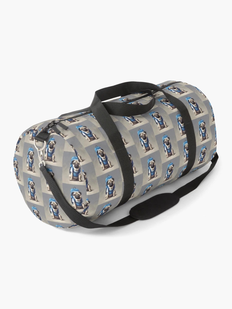 Pug with a blue backpack  Duffle Bag | Redbubble (US)
