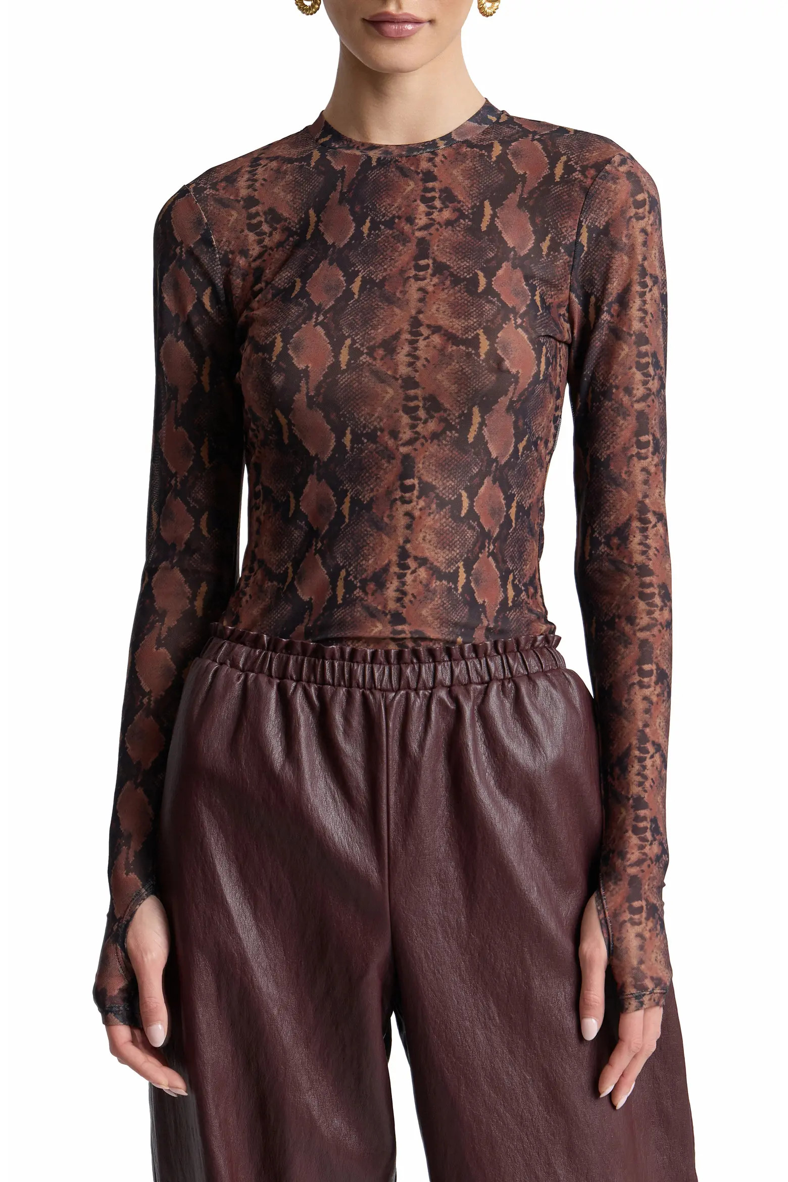 Avec Les Filles Animal Spot Mesh T-Shirt (Women) | Nordstrom | Nordstrom