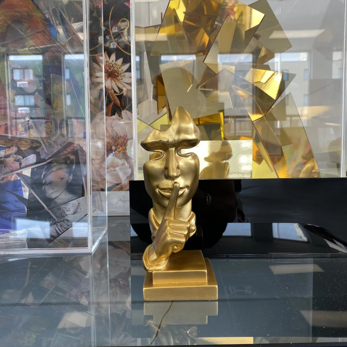 Adam & Friends Home Decor Silence Is Golden Sculpture | 1-Piece | Wayfair North America