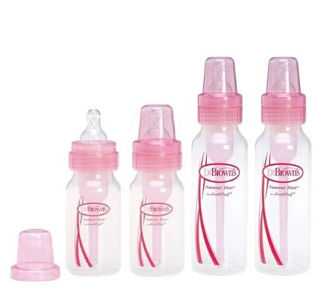 Dr. Browns Pink Bottles 4 Pack (2 - 8 oz bottles) and (2 - 4 oz bottles) | Walmart (US)