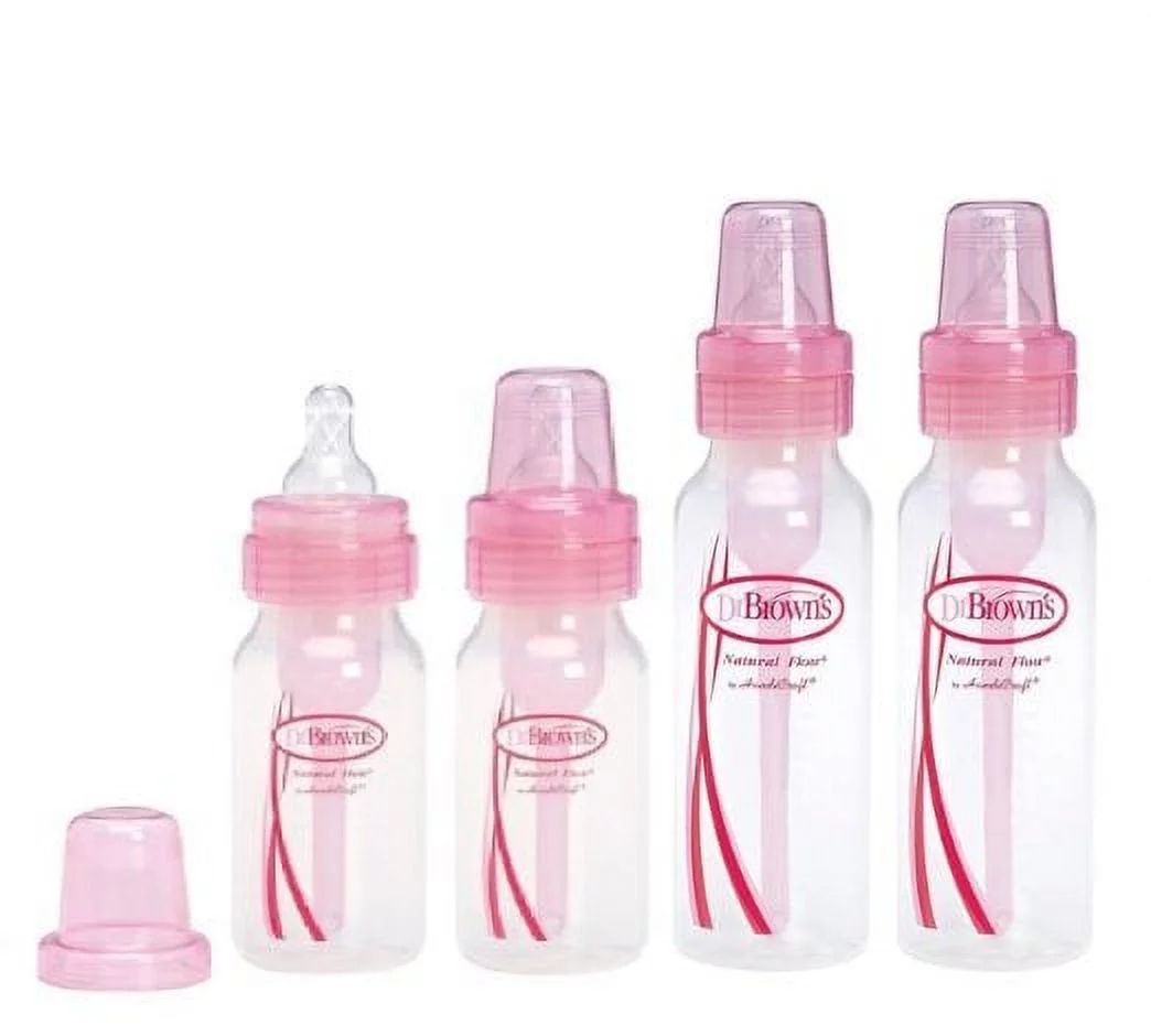 Dr. Browns Pink Bottles 4 Pack (2 - 8 oz bottles) and (2 - 4 oz bottles) | Walmart (US)