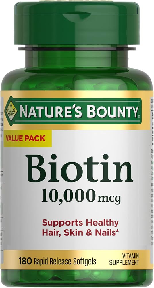 Nature's Bounty Biotin Hair Skin and Nails Vitamins, Supports Healthy Hair, Skin and Nails, 10,00... | Amazon (US)