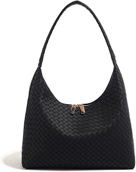 Leather Hobo Bags for Women Small Soft Shoulder Purse Slouchy Tote Handbags with Double Zipper De... | Amazon (US)