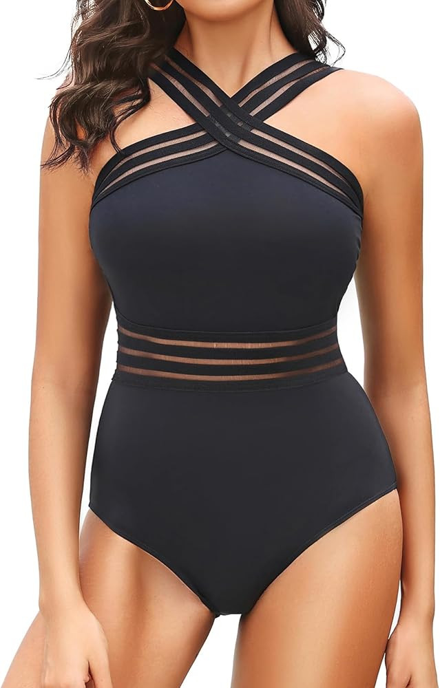 Tempt Me Women Crisscross One Piece Swimsuit Tummy Control Bathing Suit Front Crossover Swimwear | Amazon (US)