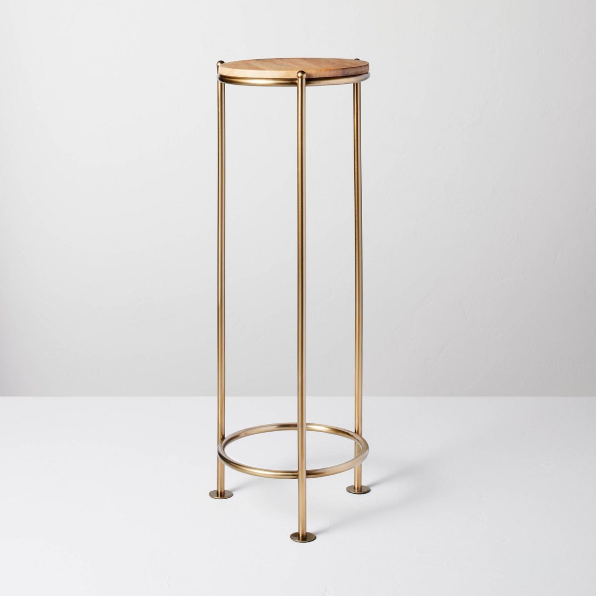 Wood & Brass Round Plant Stand - Hearth & Hand™ with Magnolia | Target