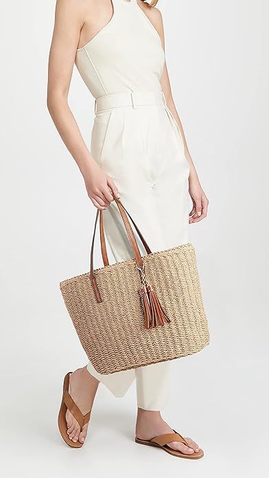 YXILEE Straw Bags For Women | M Size Travel Straw Totes Bag Woven Summer Handmade Shoulder Bag Ha... | Amazon (US)