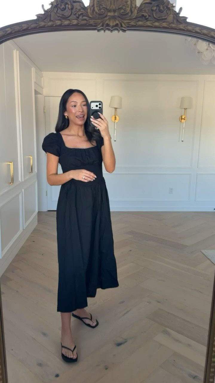50% OFF!! Wearing size S linen-blend maxi dress 🖤 So flattering, has pockets, and is lined! Comes in white, red and gingham too! 

summer dress, summer fashion, summer dresses, vacation outfit, mom outfit, weekend outfit, postpartum outfit, black maxi dress

#LTKSaleAlert #LTKSeasonal #LTKmomlife