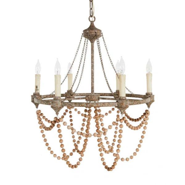 Nadia 6 - Light Dimmable Wagon Wheel Chandelier | Wayfair North America