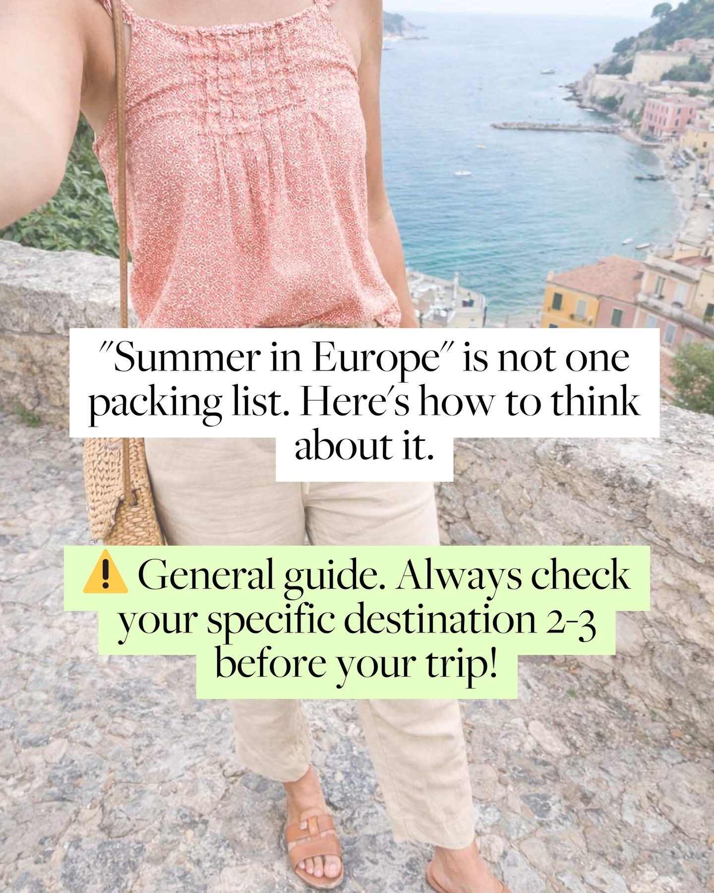 🙅🏻‍♀️ Europe in summer is not one climate. And what you pack also depends on your activities, your personal style and how long you’re staying at each stop.

This is a general guide to get yoy started.

Swipe to see exactly what your destination needs this summer.

Save this before you close that suitcase 📌

Your free custom carry-on packing list is in my bio. Go get it! It generates your packing list in seconds! 

#europeansummer #summerineurope #europetravel #packinglight #carryontravel