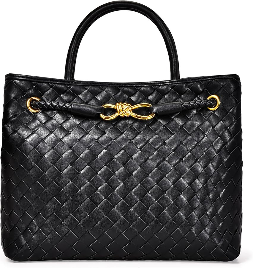 Woven Bag for Women, Small Tote Bag Hobo Bag Crossbody Bags PU Leather Handmade Woven Purses Gift... | Amazon (US)