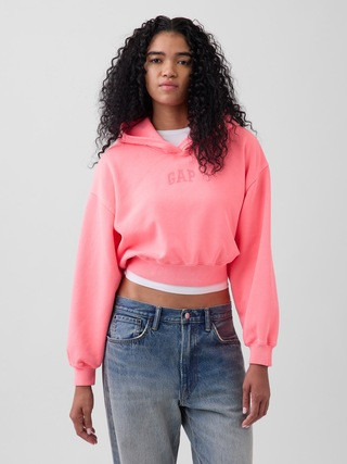VintageSoft Oversized Crop Logo Hoodie | Gap (US)