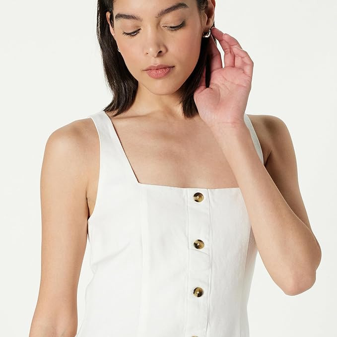 The Drop Women's Plus Size Amira Button Down Linen Mini Dress | Amazon (US)