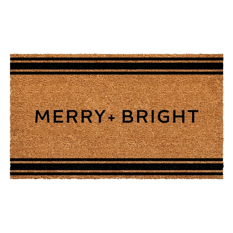 Calloway Mills Christmas French Stripe Merry + Bright Doormat | Walmart (US)