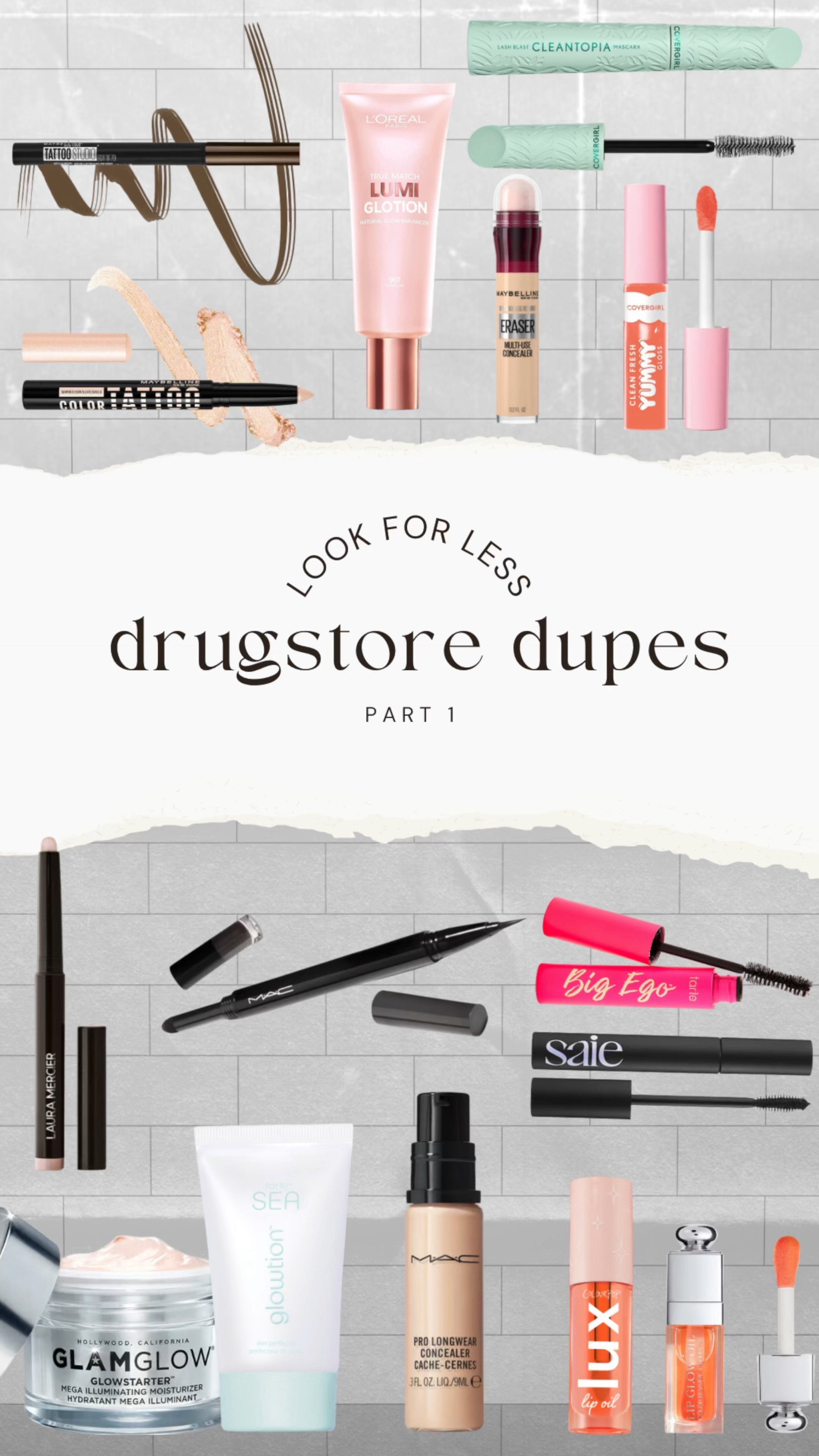 📌Last minute Target run before Christmas! Featuring 6 drugstore beauty products I haven’t tried yet. Will they be great dupes for products that I consistently buy?

Of course, Target got me 🥲 spend $40 on beauty items, get a $10 Target giftcard… you allllll know that song & dance 😄

What a perfect time to try a couple drugstore beauty items that I’ve been meaning to test out to see if they’ll work well as dupes for some of my go-to products 💁🏼‍♀️

💄Purchased/potential dupes:
➡️@maybelline Tattoo Studio Brow Tint Pen (365- deep brown), Color Tattoo 24 hr Eye Stix (10- i am shining), & Instant Age Rewind Eraser Concealer (shade 100)
➡️@covergirl Cleantopia Mascara (800- extreme black) & Clean Fresh Yummy Gloss (550- my main squeeze)
➡️@lorealparis @lorealusa True Match Lumi Glotion (901 fair glow)

⭐️My OG’s:
💟 @maccosmetics Shape + Shade Brow Tint (spiked or stud depending on my outgrowth 😂), Pro Longwear Concealer (NC15 in winter or NC20 in summer)
💟 @tartecosmetics Big Ego mascara
💟 @glamglow Glowstarter (pearl glow)
💟 @lauramercier Caviar Sticks (pearl, amethyst, moonlight, rosegold, pretty much every single color bc these are amazing)
💟 @colourpopcosmetics Lux Lip Oil (fresh peach, dew drop, reign check… all shades bc these are amazing too)


#LTKbeauty #LTKGiftGuide #LTKVideo