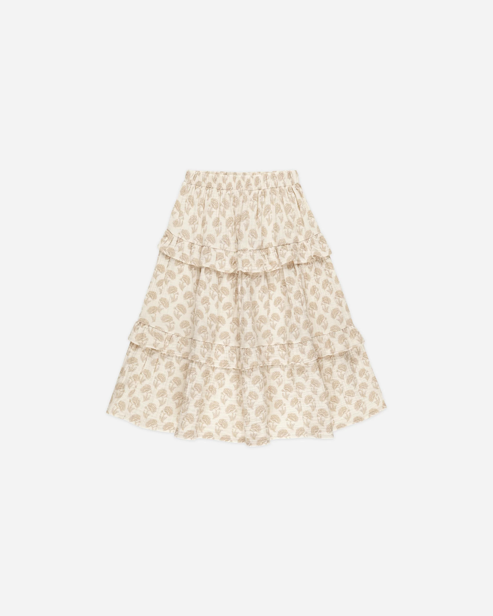 Ruffled Midi Skirt || Marigold | Rylee + Cru
