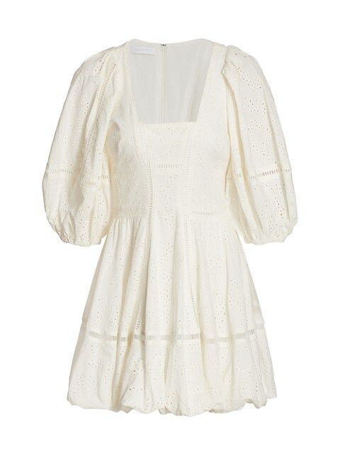 Brynn Broderie Anglaise Puff-Sleeve Dress | Saks Fifth Avenue