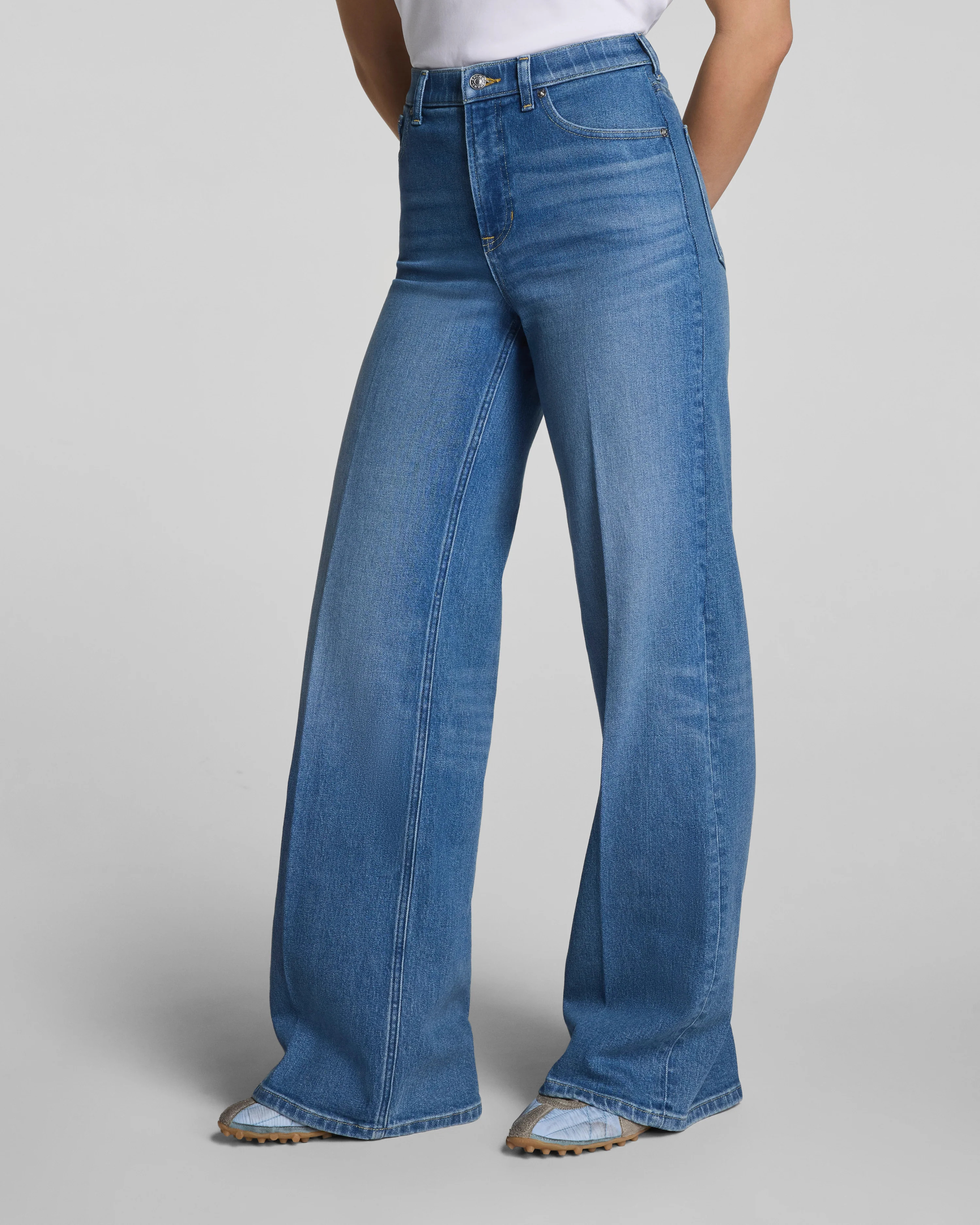 SPANXshape™ Authentic 360Mid-Rise Wide Leg Jeans | Spanx