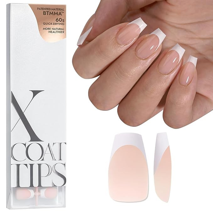 BTArtboxnails Soft Gel Nail Tips - XCOATTIPS French Tip Press On Nails(Top Coat Needed), Short Wh... | Amazon (US)