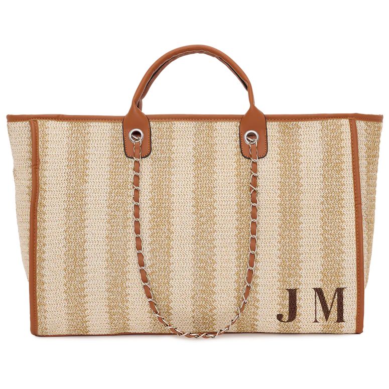 Lily & Bean Summer Cream Tote with Initials | Lily and Bean
