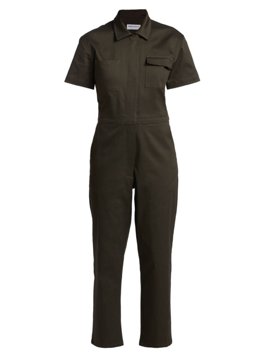 Worker Cotton-Blend Short-Sleeve Jumpsuit | Saks Fifth Avenue