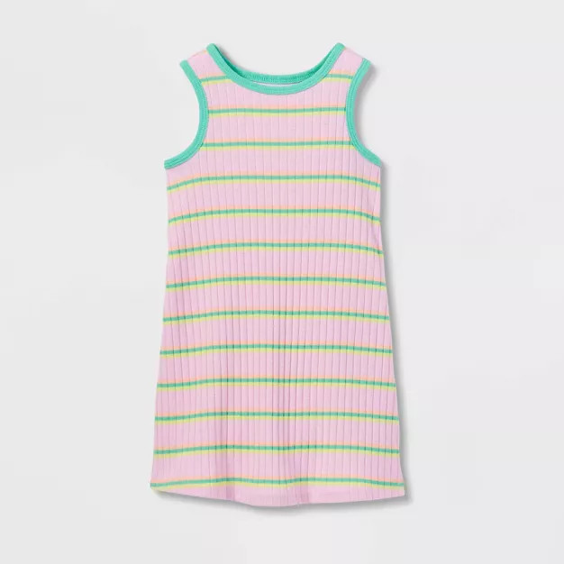 Toddler Girls' Printed Ribbed Tank Top Dress - Cat & Jack™ | Target