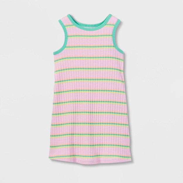 Toddler Girls' Printed Ribbed Tank Top Dress - Cat & Jack™ | Target