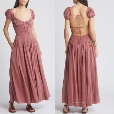 Free People Dainty Romantic Ethereal Feeling Bonita Midi Maxi Dress Rose Large | eBay | eBay US