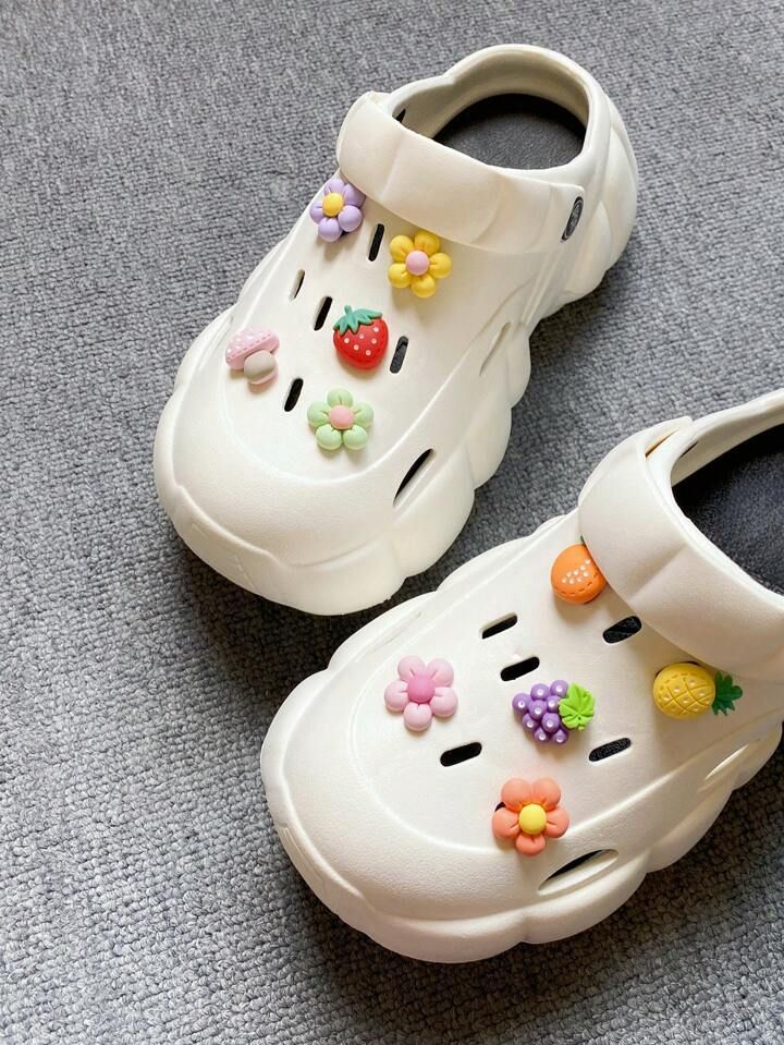 10pcs Diy 3d Cartoon Flower & Fruit Shoe Charms Decors For Hole Shoes | SHEIN