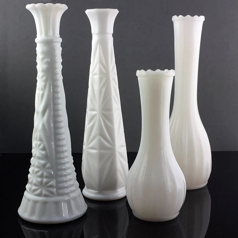 Anchor Hocking Vintage Milk Glass Bud Vases 4 Styles - Etsy | Etsy (US)