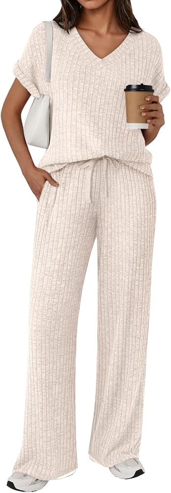 LILLUSORY Womens 2 Piece Lounge Sets 2026 Summer Vacation Outfits Airport Travel Resort Wear Beac... | Amazon (US)