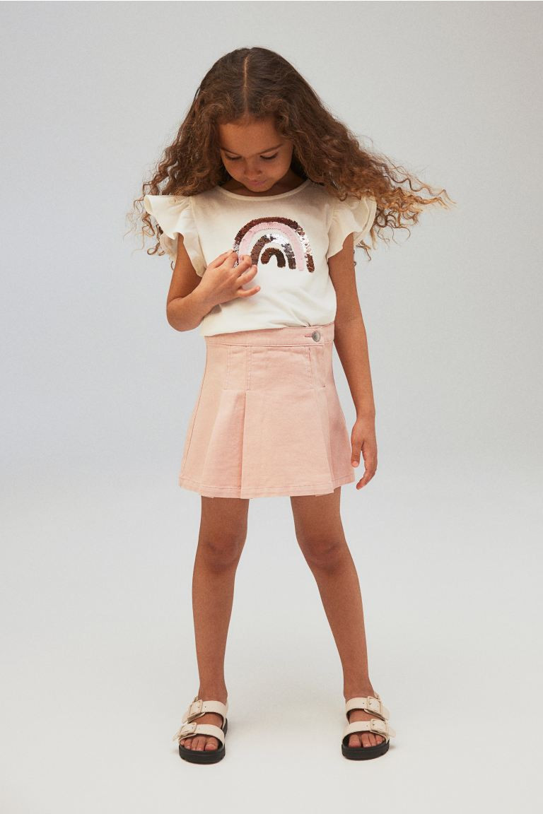 Pleated Skirt - High waist - Mini - Dark gray - Kids | H&M US | H&M (US + CA)