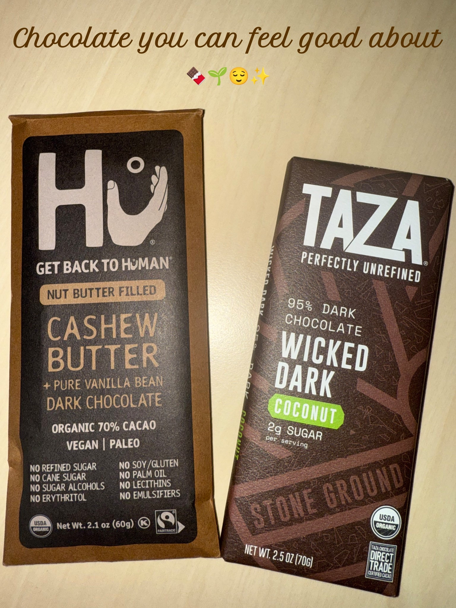 For when you crave chocolate, here are healthier choices that are delicious! with more cacao, and less sugar
.
.
.
Hu chocolate, Taza chocolate, health, healthy food, wellness, nutrition, fitness, healthy snacks sweets,  cravings, coconut, vanilla, cacao

#LTKHome #LTKActive #LTKSeasonal