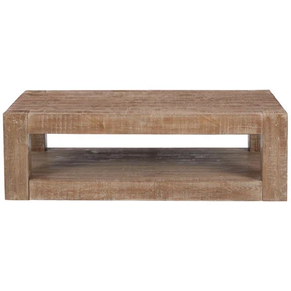 Waltleigh Solid Wood Floor Shelf Coffee Table with Storage | Wayfair North America