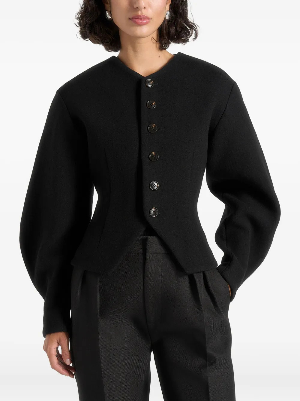 Aya balloon-sleeve hourglass jacket | Farfetch Global