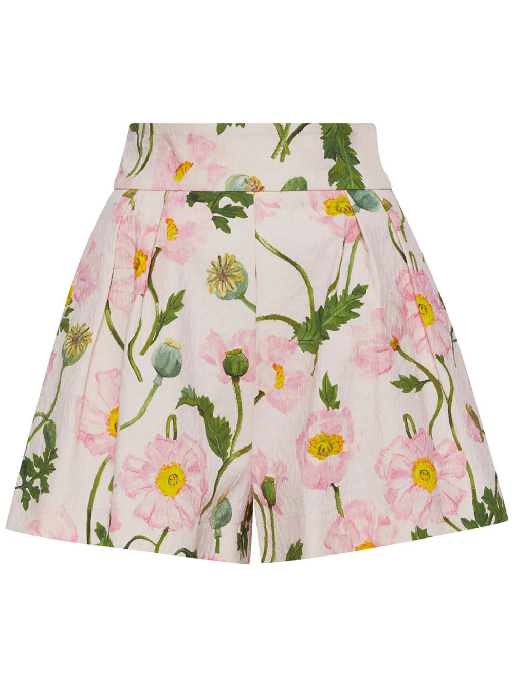 Oscar de la Renta poppy-print cloqué shorts - Pink | Farfetch Global