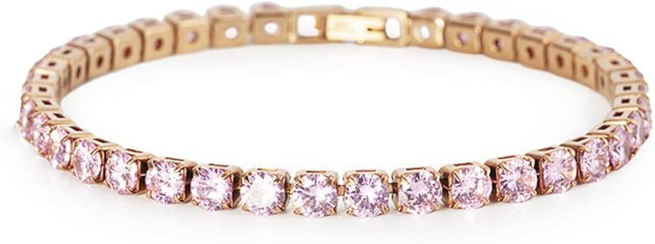 14K Gold Moissanite Tennis Bracelet with Geometric Square Design | Amazon (US)