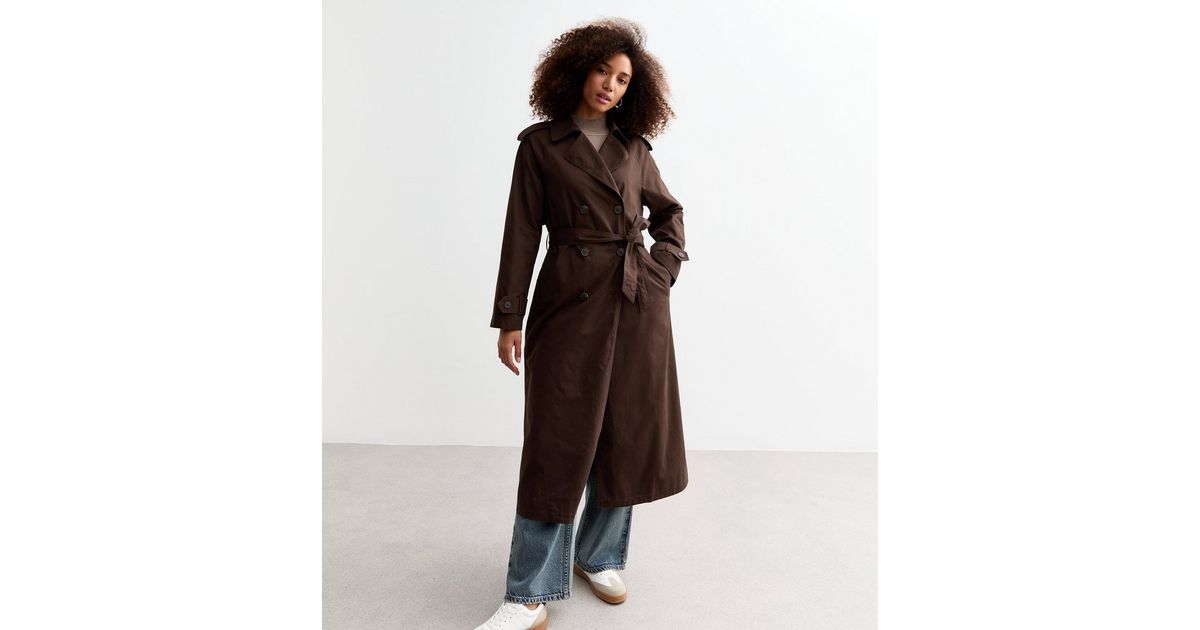 Brown Double-Breasted Lined Cotton Trench Coat  | New Look | New Look (UK)