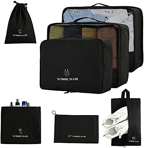 FOREMS 7 Set Packing Cubes For Suitcases Travel Luggage Organizers Travel Accessories With Laundr... | Amazon (US)
