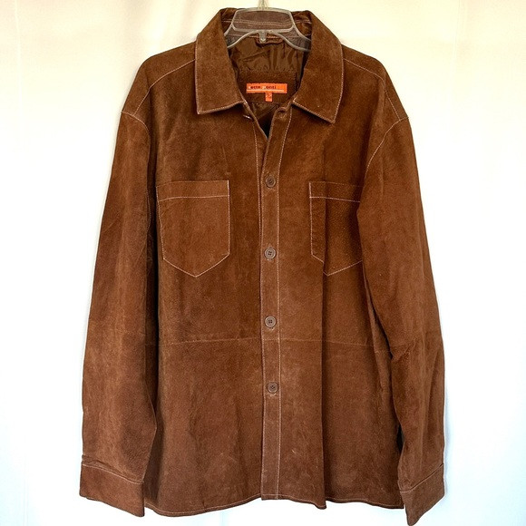 VTG 90s SETTE PONTI 100% SUEDE LEATHER BROWN/BURNT-ORANGE SHIRT-JACKET SzXL/XXL | Poshmark