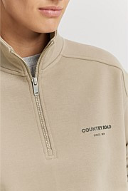 Australian Good Earth Cotton Zip Neck Sweat | Country Road